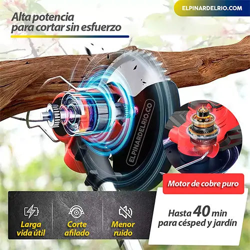 Corta Cesped Inalambrico 2 Baterias 50% OFF