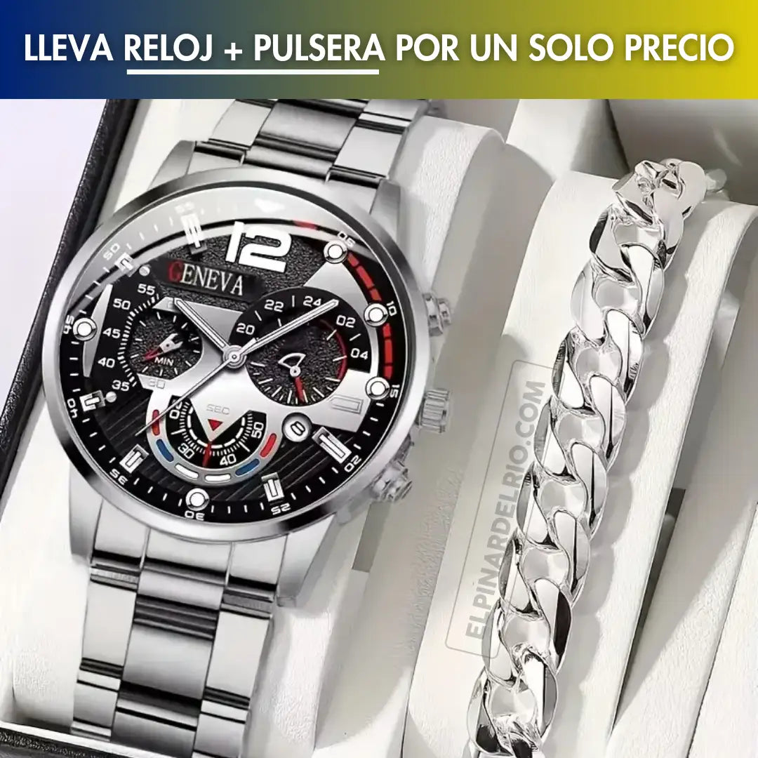 SET Reloj + PULSERA para Hombres SteelTime 50% OFF