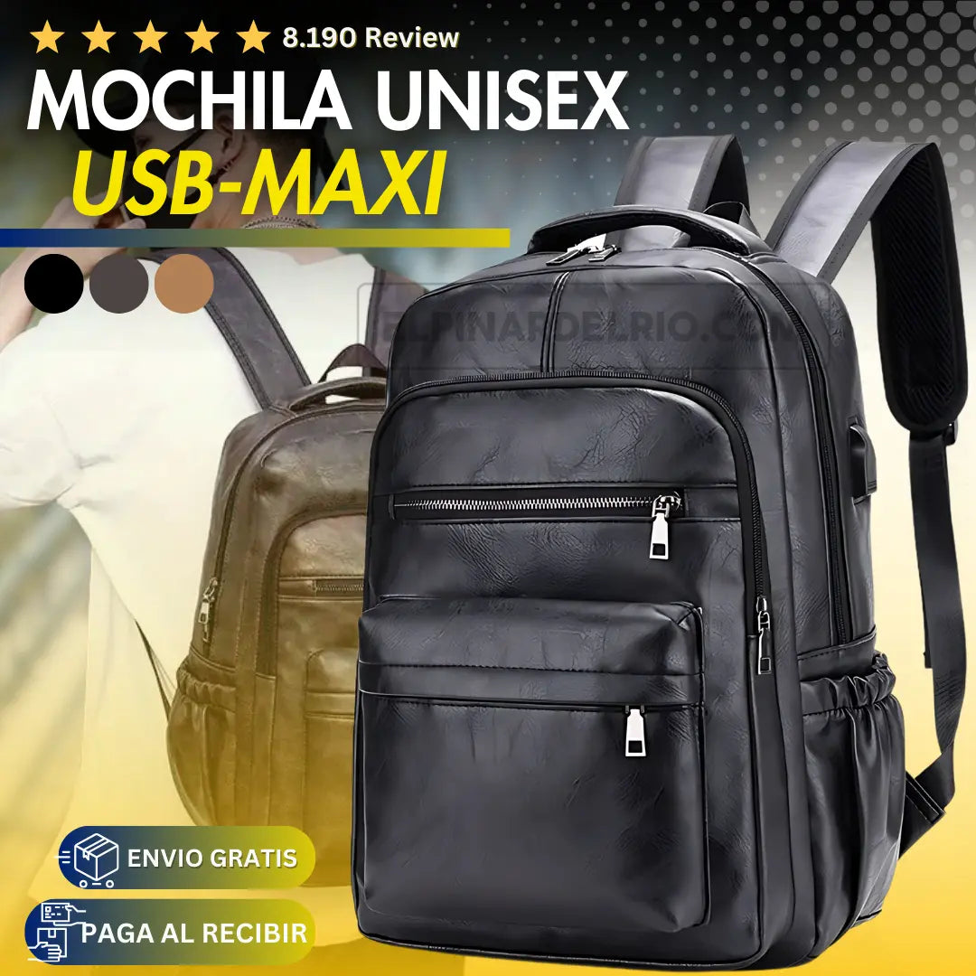 Mochila Unisex USB-MAXI 50%OFF