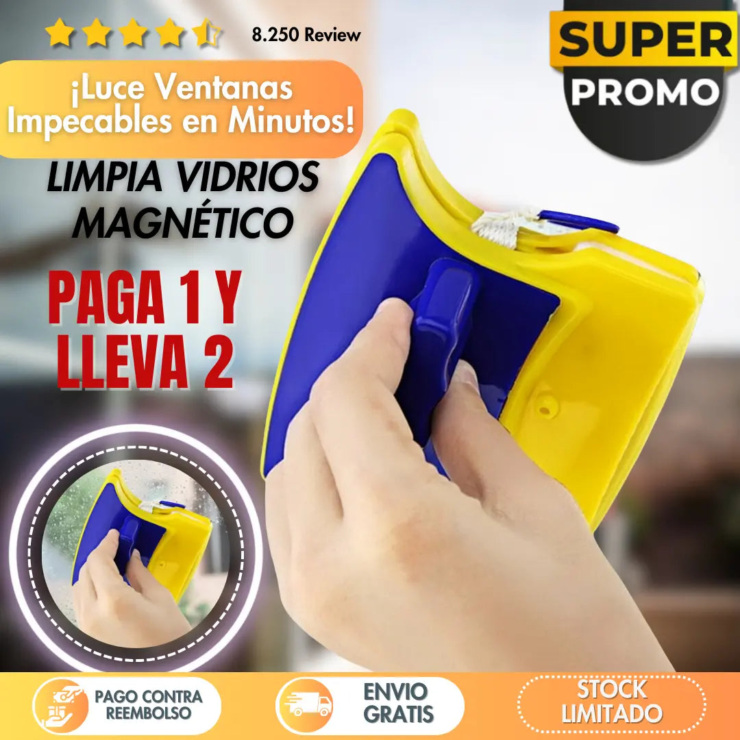 PAGA 1 Y LLEVA 2 Limpiador Magnético Para Vidrios Y Ventanas + Envio gratis