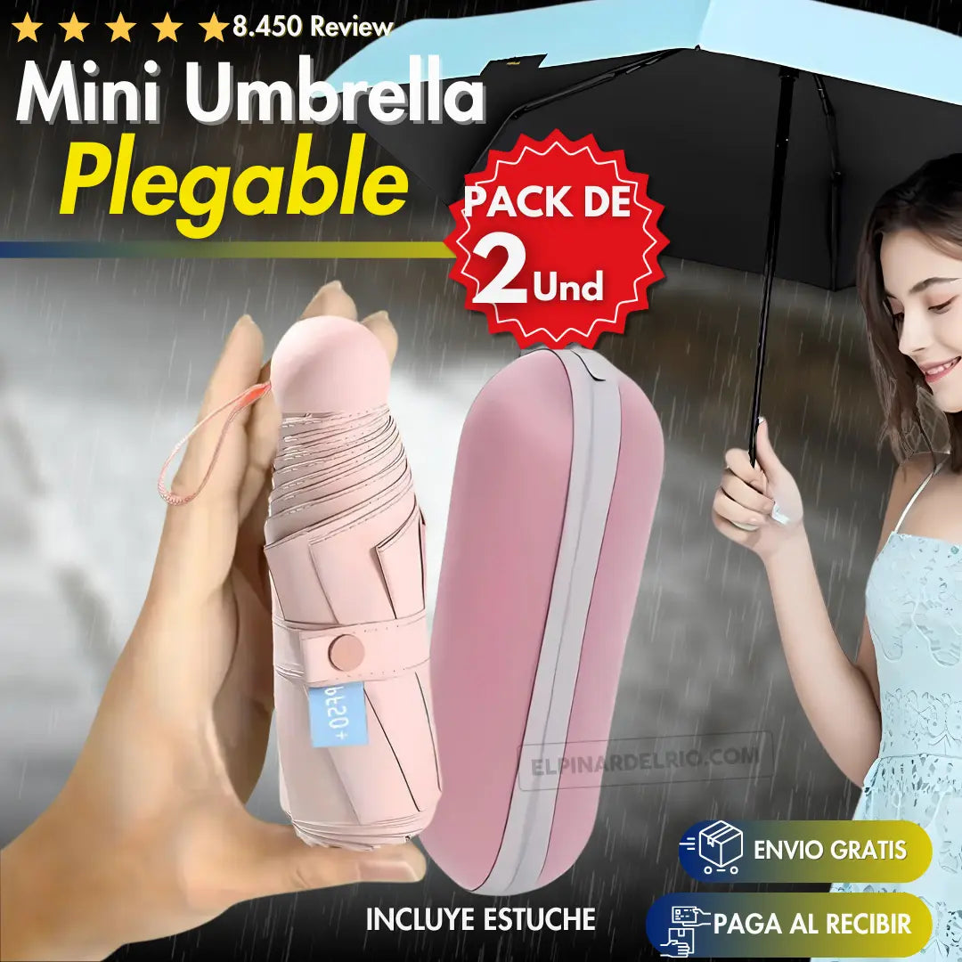 Pack X 2 Mini umbrella plegable 50%off