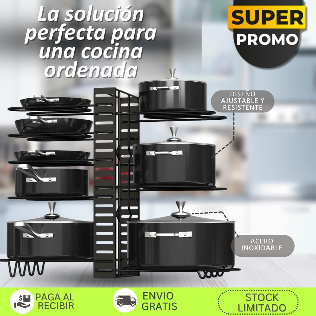 🍳 CookPro™ | Organizador de Ollas Sartes y Tapas