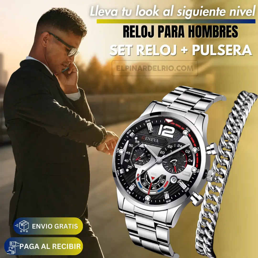 SET Reloj + PULSERA para Hombres SteelTime 50% OFF