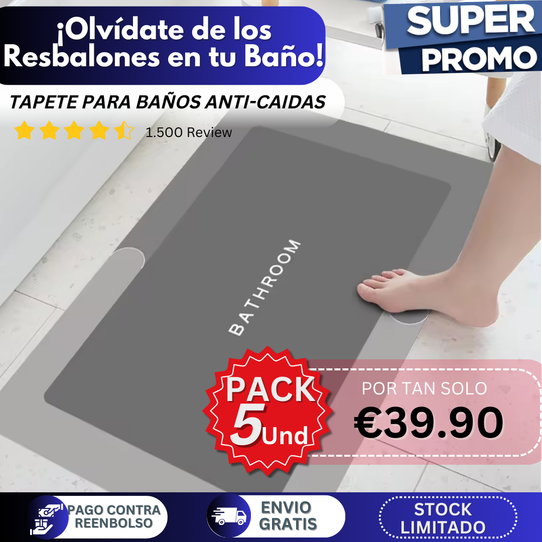 Alfombra Baño Premium Anti-Caidas 50% OFF