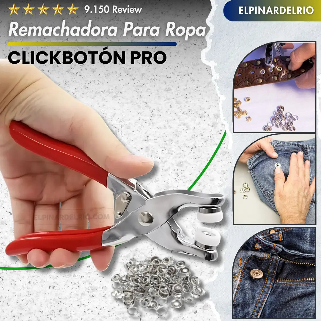 Remachadora Para Ropa ClickBotón Pro 50% OFF