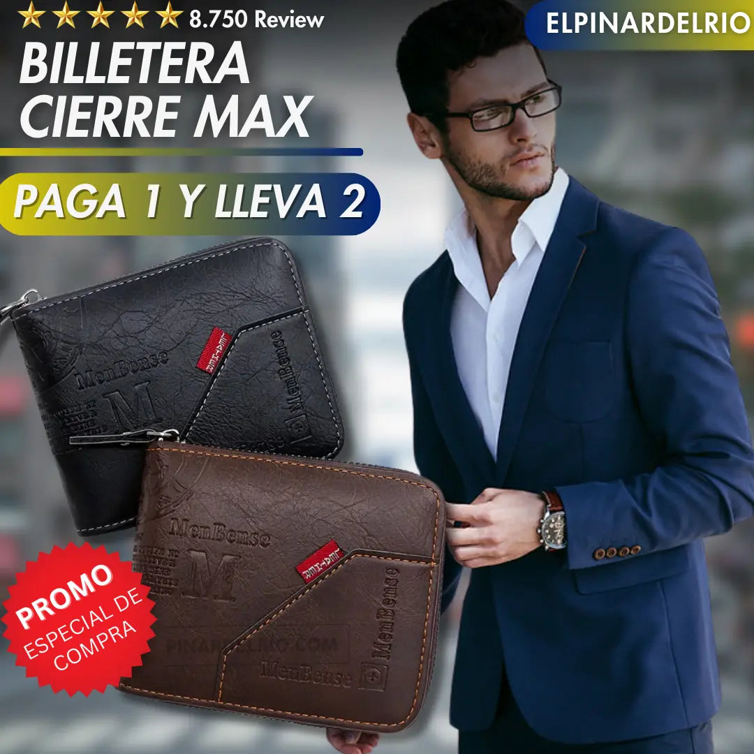Paga 1 lleve 2 Billeteras CierreMax 50%OFF