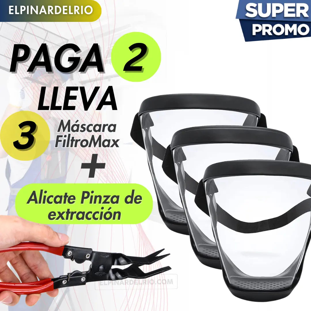 Combo Mascaras Protectoras Filtro Max + Alicate Pinza