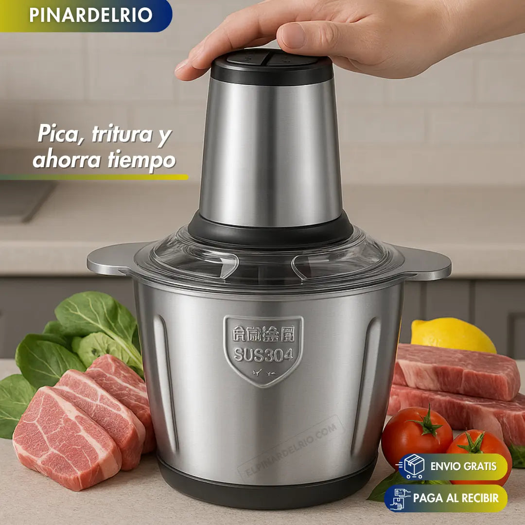 Procesador de Alimentos Premium MaxiPica + AFILADOR y Recetario Gratis