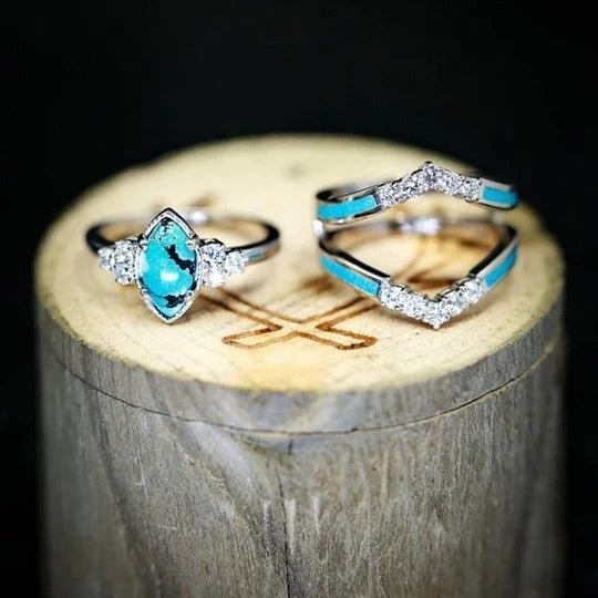 Anillo Turquesa Joyeria fina 3 en 1 50% OFF - ElPinarDelrio