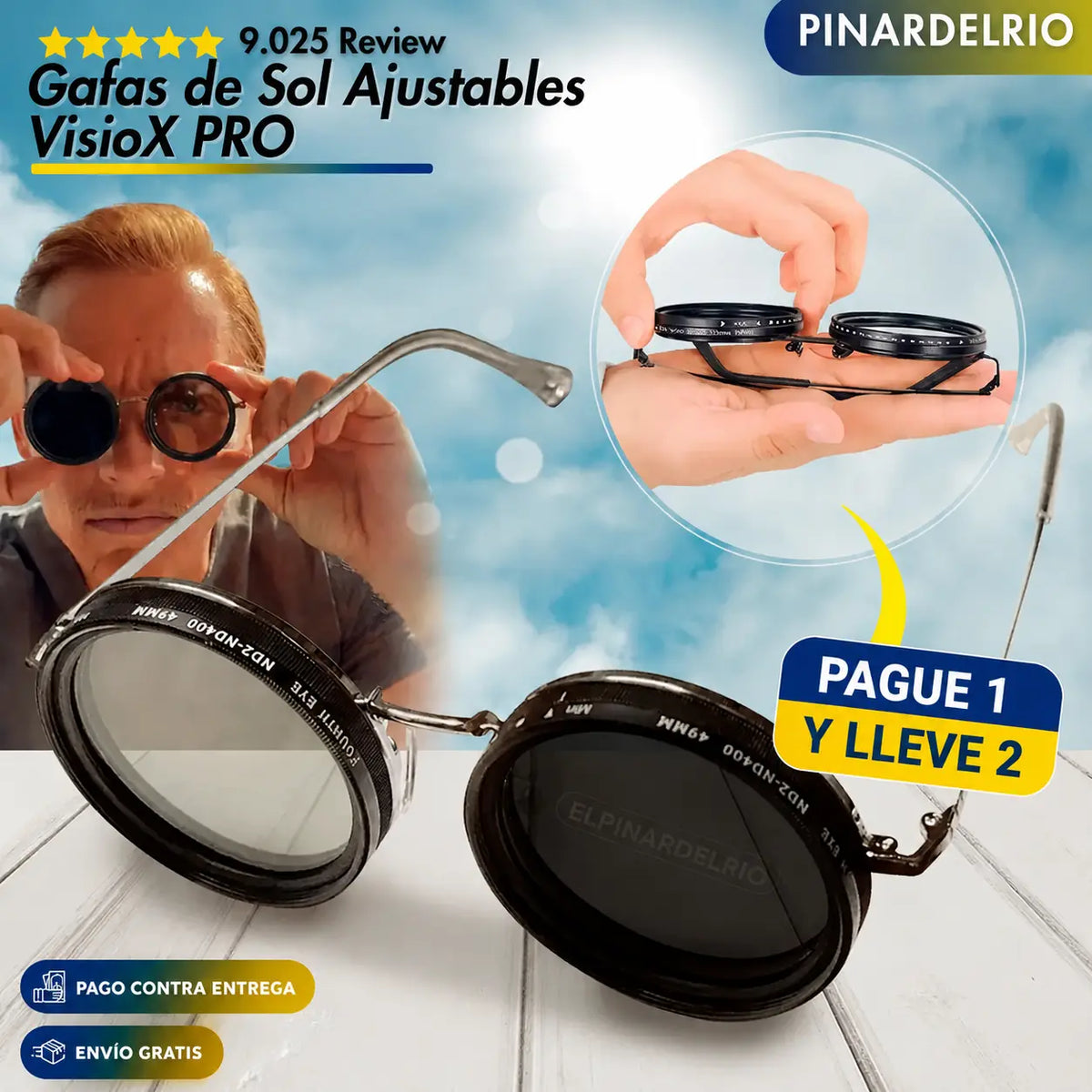 Pague 1 y Lleve 2 Gafas de Sol Ajustables VisioX PRO