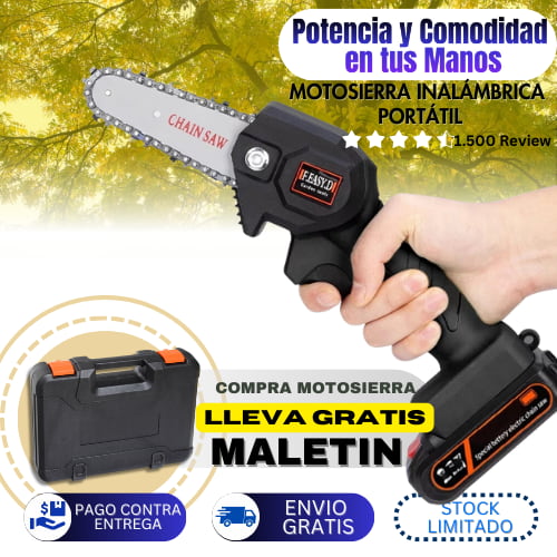 Motosierra Inalambrica Portátil + Maletin gratis 50% OFF