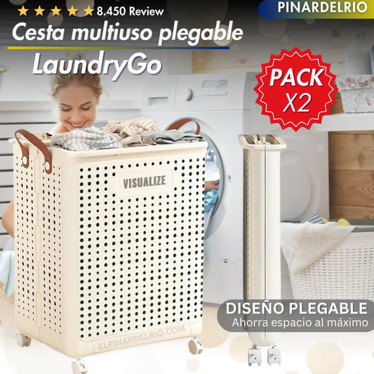 PACK X 2 Cesta Multiuso plegable LaundryGo