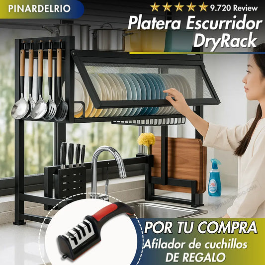 Platera Escurridor DryRack + Afilador de cuchillos Gratis