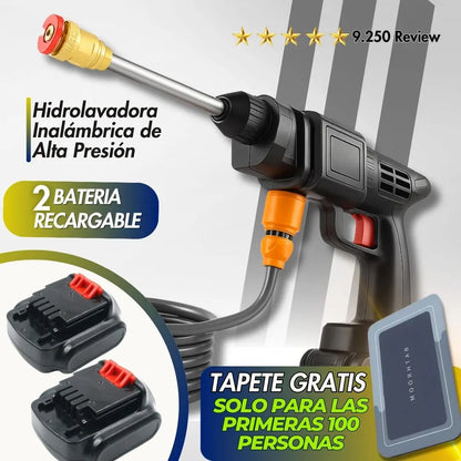 HIDROLAVADORA INALAMBRICA DE ALTA PRESION CON DOS BATERIA + MALETIN Y TAPETE GRATIS