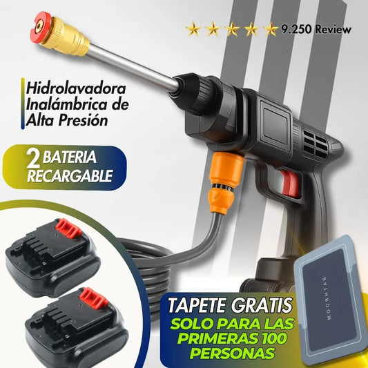 HIDROLAVADORA INALAMBRICA DE ALTA PRESION CON DOS BATERIA + MALETIN Y TAPETE GRATIS