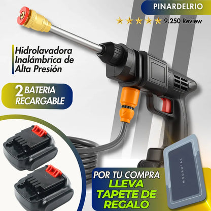 HIDROLAVADORA INALAMBRICA DE ALTA PRESION CON DOS BATERIA + MALETIN Y TAPETE GRATIS