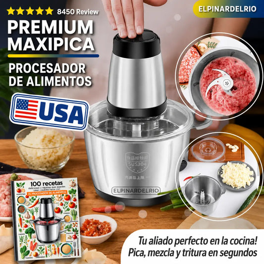 Procesador de Alimentos Premium MaxiPica  y Recetario Gratis