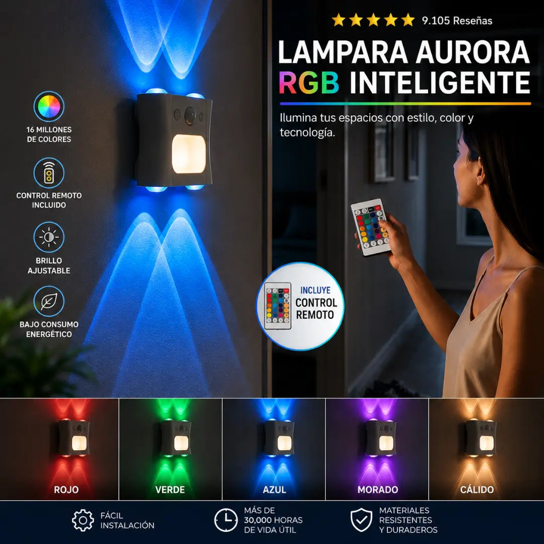 PACK X 2 Lampara Aurora RGB Inteligente