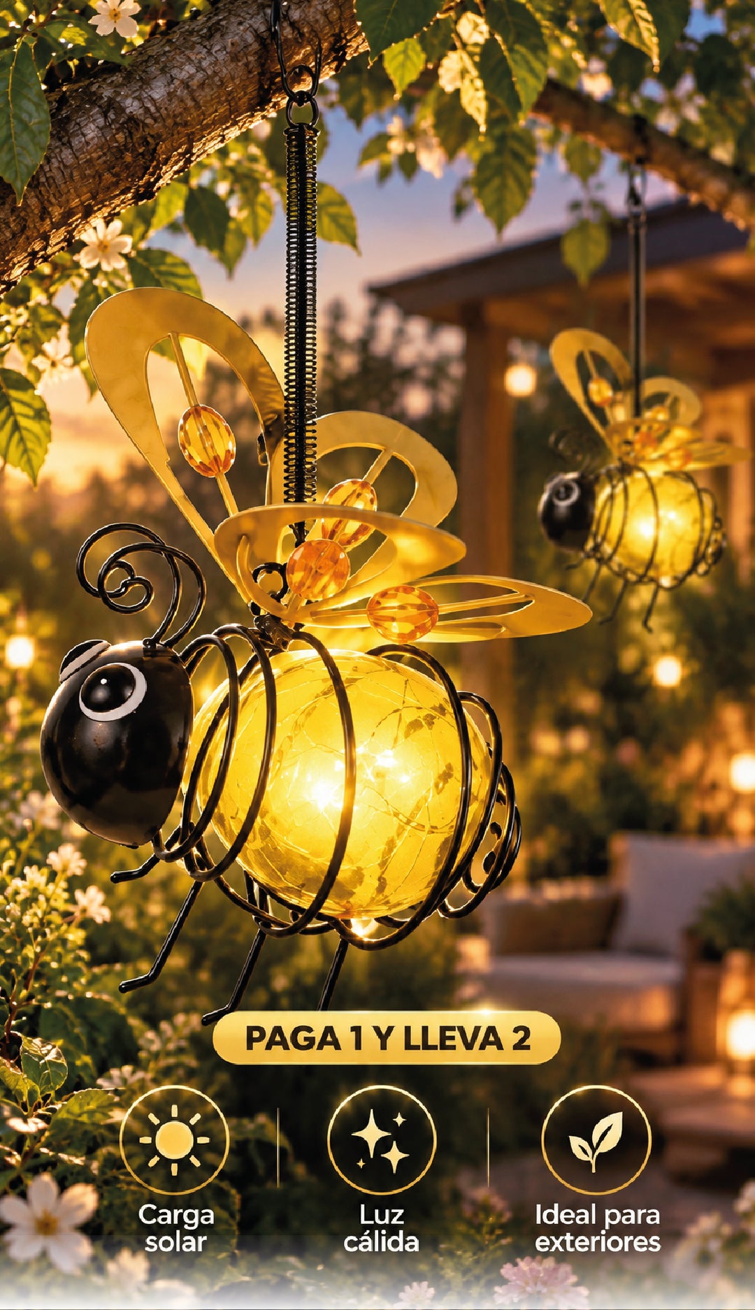 Lampara decorativa Solar Bee Decor