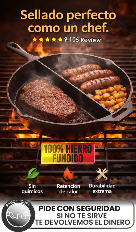 Hierro Fundido Sarten Grill & Plancha Pro