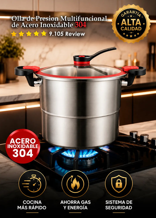 Olla de Presion Multifuncional de Acero Inoxidable