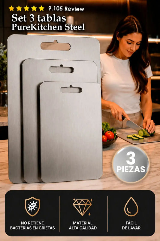 Set 3 tablas PureKitchen Steel