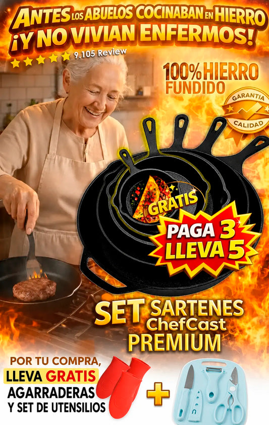 Juego De Ollas Hierro Fundido Premiun 5 Piezas
